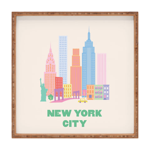 April Lane Art New York City Skyline I Square Tray