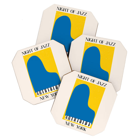 April Lane Art New York Jazz Night Coaster Set