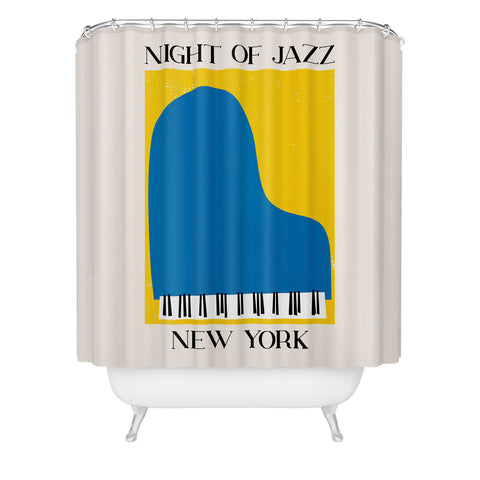 April Lane Art New York Jazz Night Shower Curtain