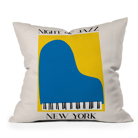 April Lane Art New York Jazz Night Throw Pillow