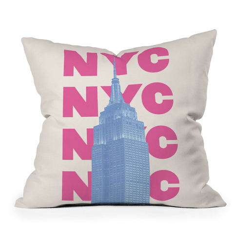 April Lane Art NYC Empire State Building Outdoor Throw Pillow