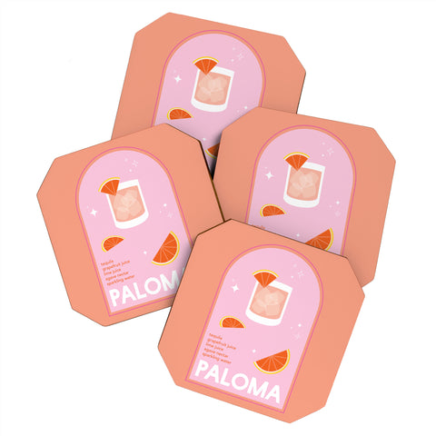 April Lane Art Paloma Cocktail I Coaster Set