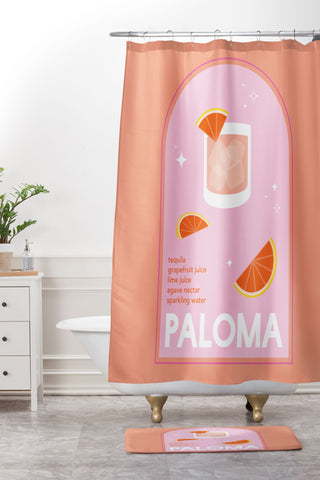 April Lane Art Paloma Cocktail I Shower Curtain And Mat
