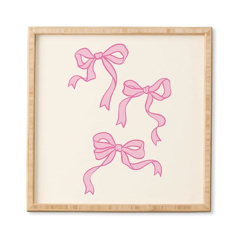 April Lane Art Pink Bows Framed Wall Art