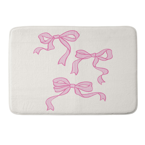 April Lane Art Pink Bows Memory Foam Bath Mat