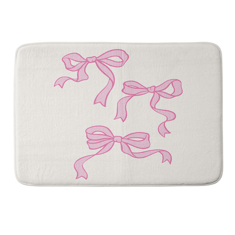 April Lane Art Pink Bows Memory Foam Bath Mat