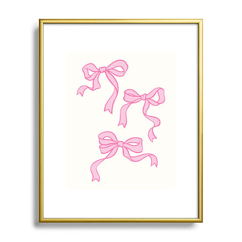 April Lane Art Pink Bows Metal Framed Art Print