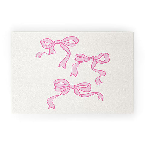 April Lane Art Pink Bows Welcome Mat