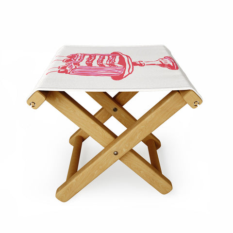 April Lane Art Pink Cake Folding Stool