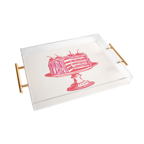 April Lane Art Pink Cake Acrylic Tray