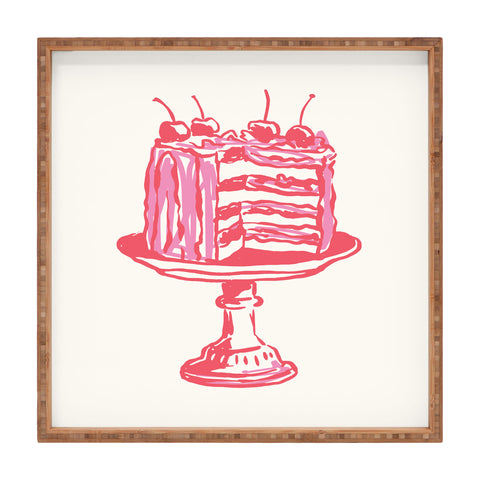 April Lane Art Pink Cake Square Tray