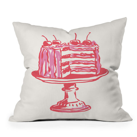 April Lane Art Pink Cake Throw Pillow