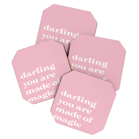 April Lane Art Pink Magic Coaster Set