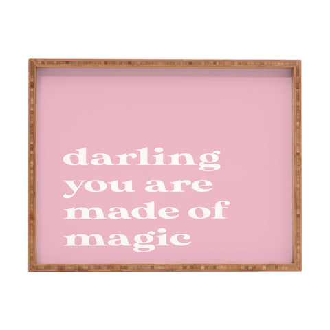 April Lane Art Pink Magic Rectangular Tray