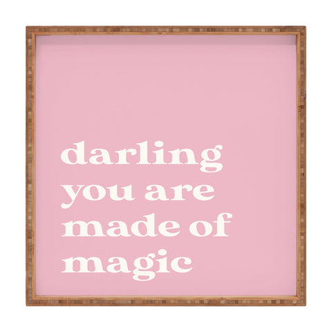 April Lane Art Pink Magic Square Tray