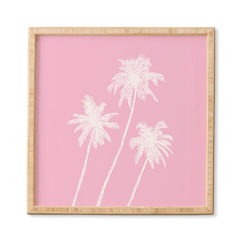 April Lane Art Pink Palm Trees Framed Wall Art
