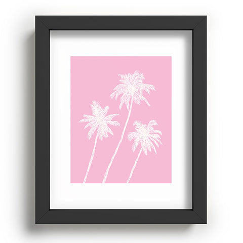 April Lane Art Pink Palm Trees Recessed Framing Rectangle