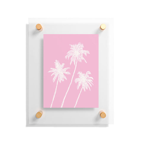 April Lane Art Pink Palm Trees Floating Acrylic Print