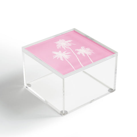 April Lane Art Pink Palm Trees Acrylic Box