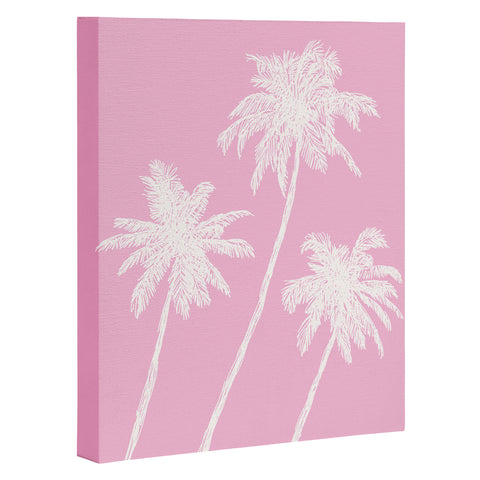April Lane Art Pink Palm Trees Art Canvas