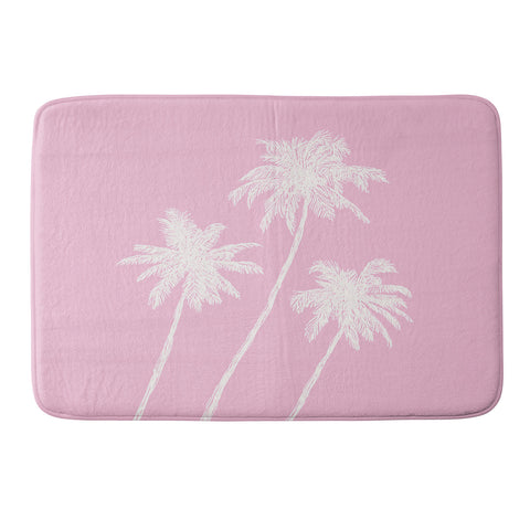 April Lane Art Pink Palm Trees Memory Foam Bath Mat