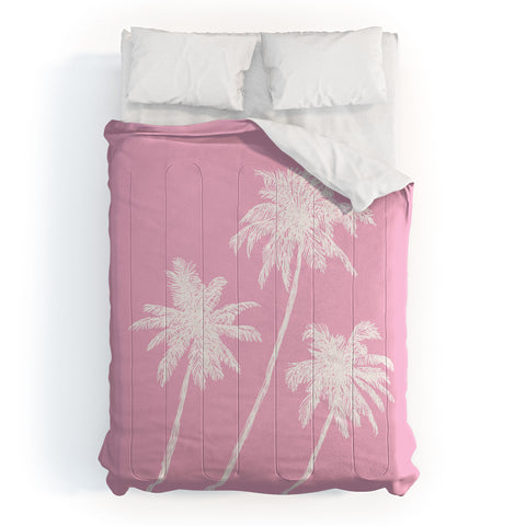 April Lane Art Pink Palm Trees Comforter