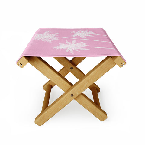 April Lane Art Pink Palm Trees Folding Stool
