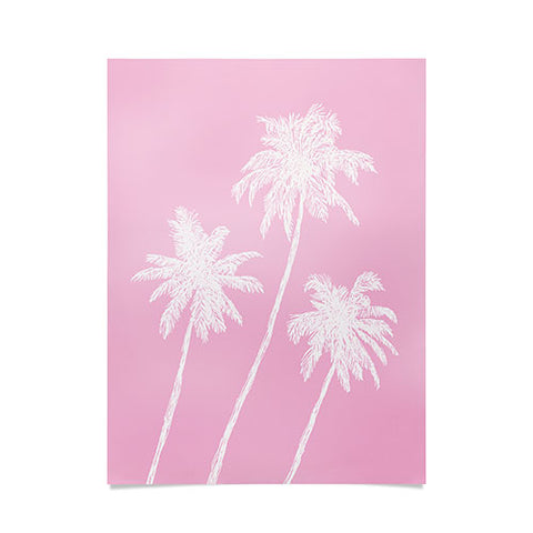 April Lane Art Pink Palm Trees Poster