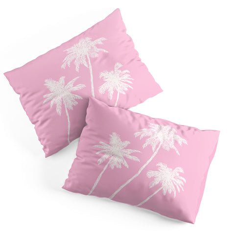 April Lane Art Pink Palm Trees Pillow Shams