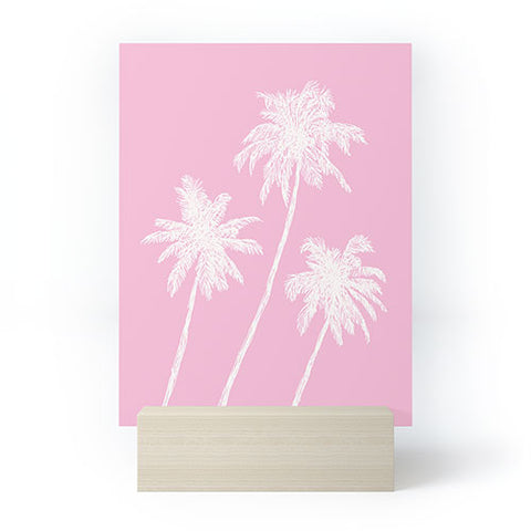 April Lane Art Pink Palm Trees Mini Art Print