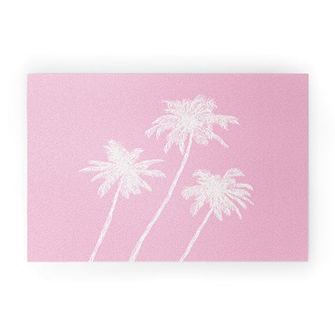 April Lane Art Pink Palm Trees Welcome Mat