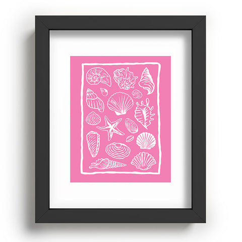 April Lane Art Pink Seashells Recessed Framing Rectangle