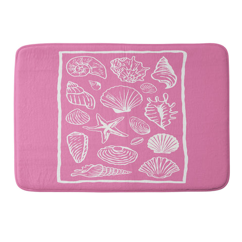 April Lane Art Pink Seashells Memory Foam Bath Mat
