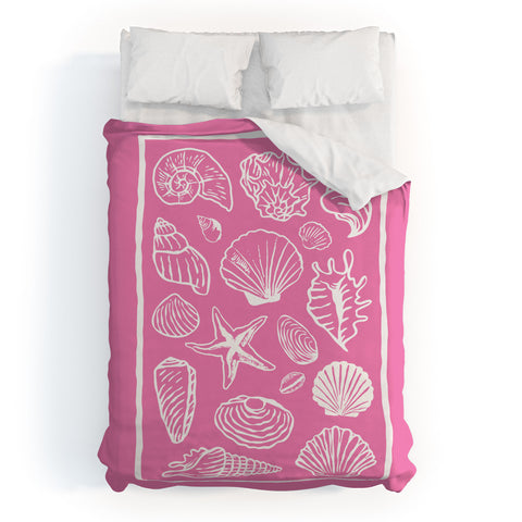 April Lane Art Pink Seashells Duvet Cover