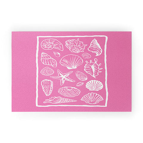 April Lane Art Pink Seashells Welcome Mat