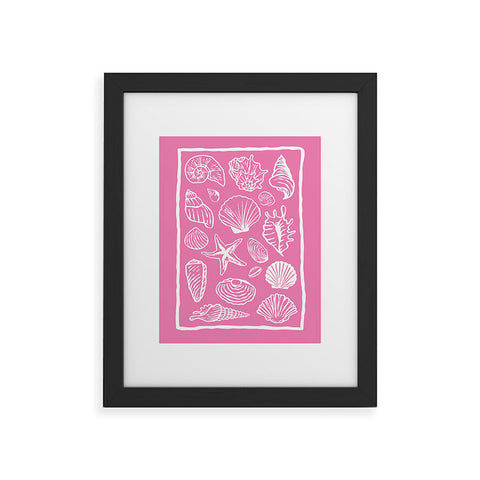 April Lane Art Pink Seashells Framed Art Print
