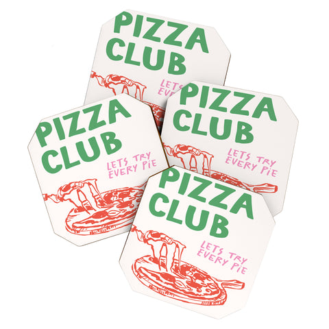 April Lane Art Pizza Club Coaster Set