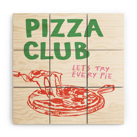 April Lane Art Pizza Club Wood Wall Mural