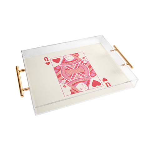 April Lane Art Queen of Hearts II Acrylic Tray