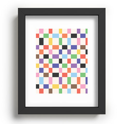 April Lane Art Rainbow Checkered Recessed Framing Rectangle