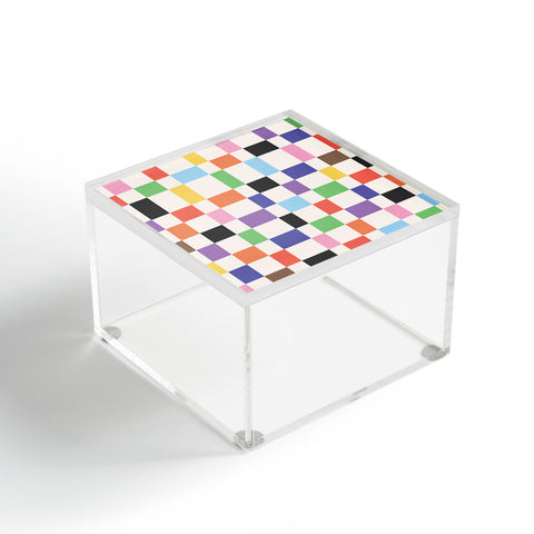April Lane Art Rainbow Checkered Acrylic Box