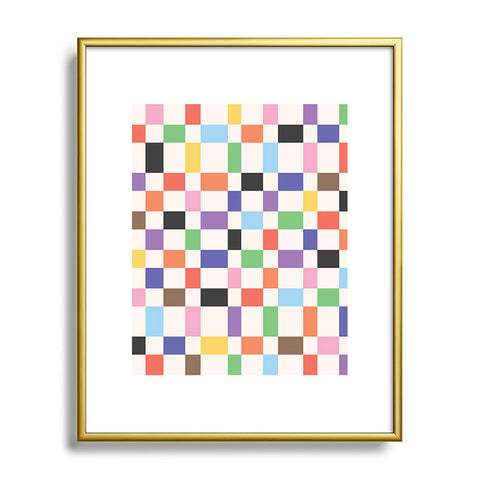 April Lane Art Rainbow Checkered Metal Framed Art Print