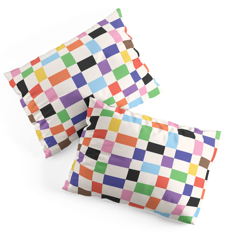 April Lane Art Rainbow Checkered Pillow Shams