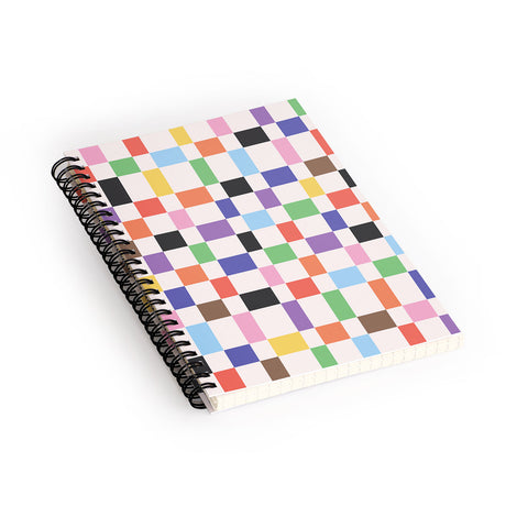April Lane Art Rainbow Checkered Spiral Notebook