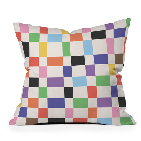 April Lane Art Rainbow Checkered Throw Pillow Havenly