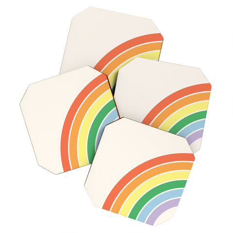 April Lane Art Rainbow III Coaster Set