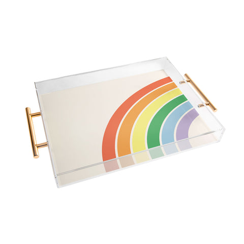 April Lane Art Rainbow III Acrylic Tray