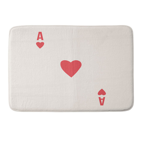 April Lane Art Red Ace of Hearts Memory Foam Bath Mat
