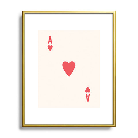 April Lane Art Red Ace of Hearts Metal Framed Art Print