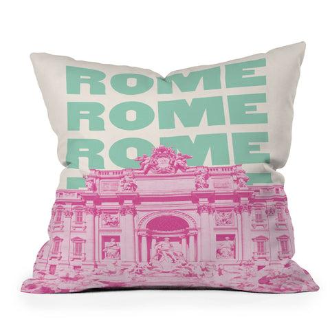 April Lane Art Rome Trevi Fountain Throw Pillow